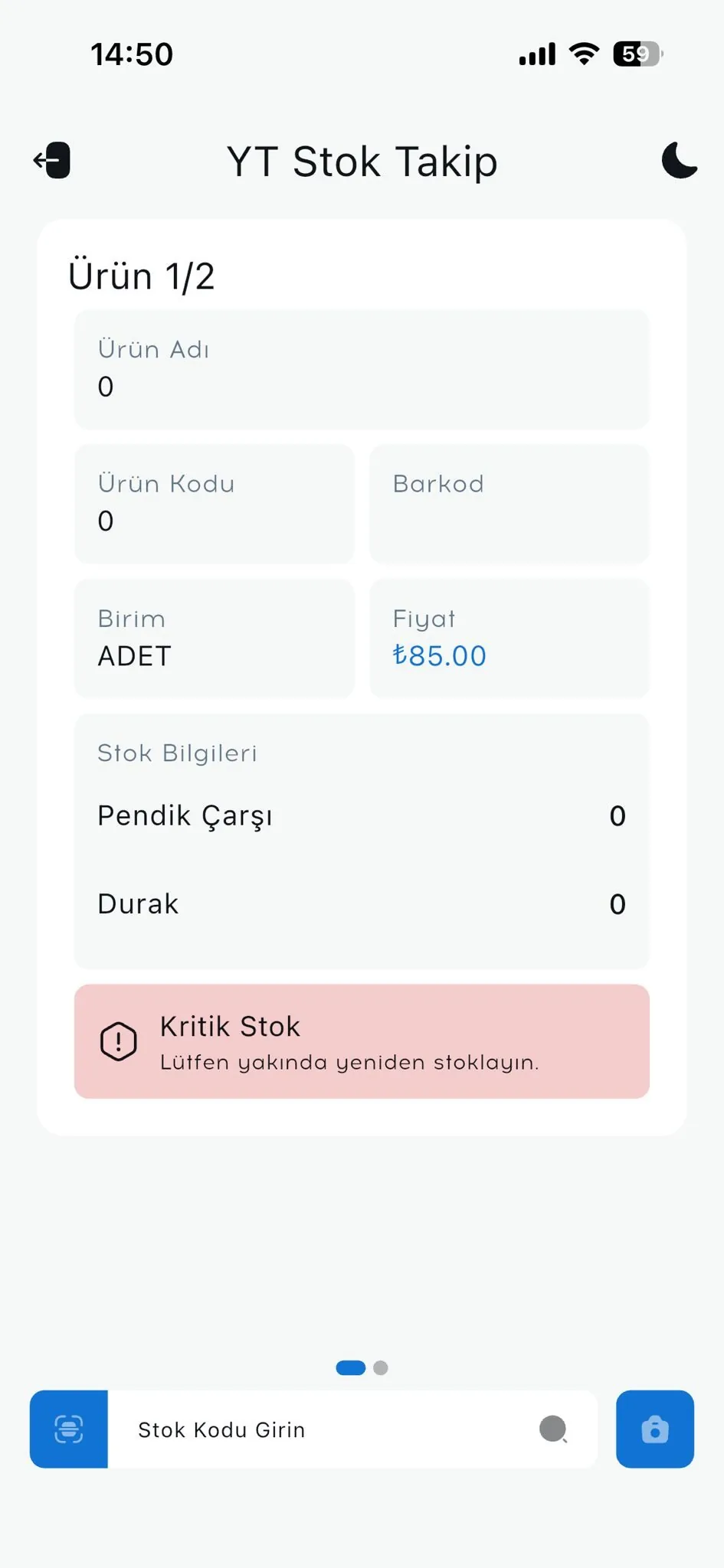 Yıldızten — Stok Takip
