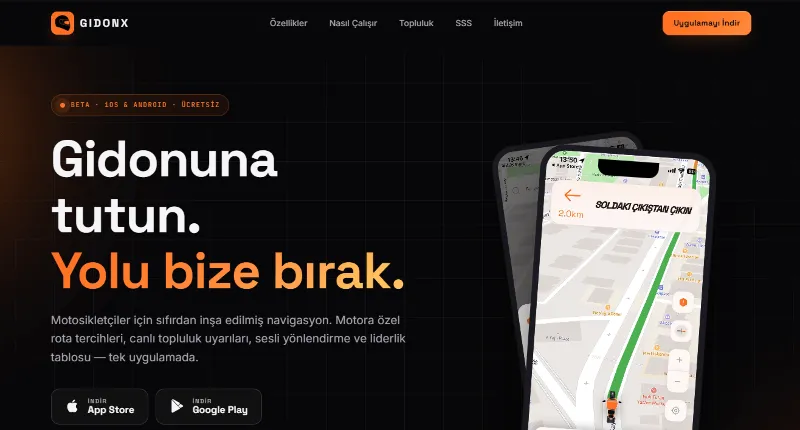 Gidonx Motorsiklet Navigasyon Uygulaması