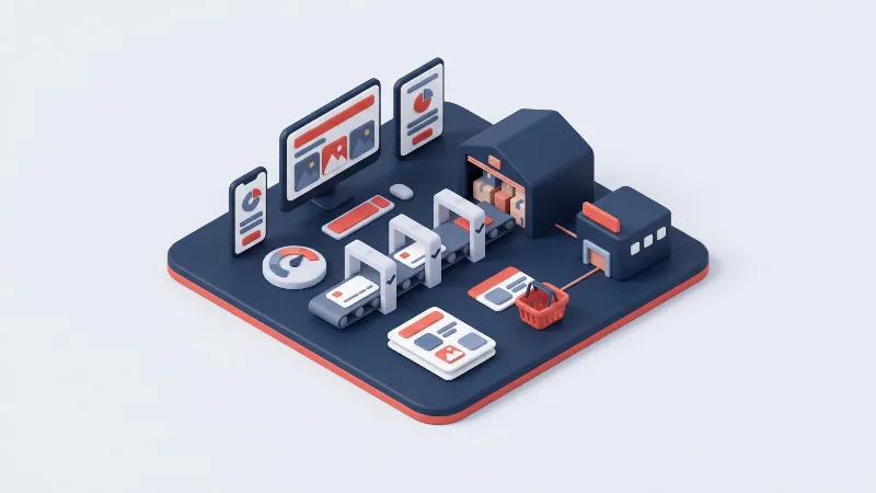 Illustration of the corporate procurement flow from purchase request to approval and delivery
